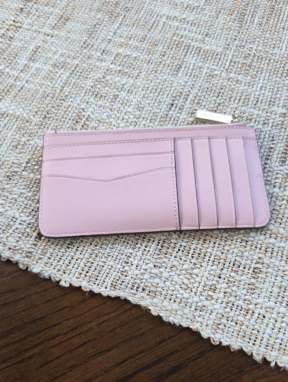 Kate Spade Pink Pineapple Zip Flat Wallet